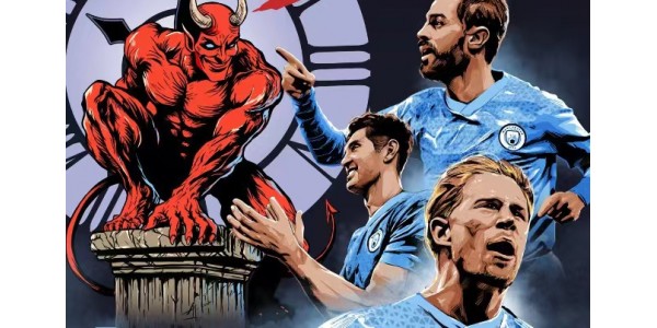 FA Cup-finale, derby van Manchester City, confrontatie tussen blauw en rood